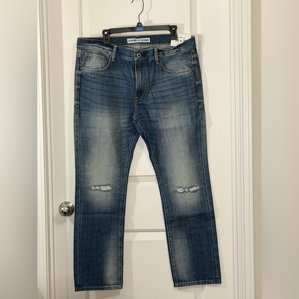 Express Men's Slim Jeans in Faded Blue